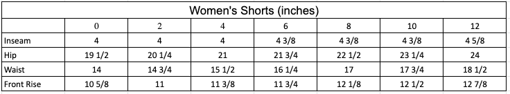 Size Chart